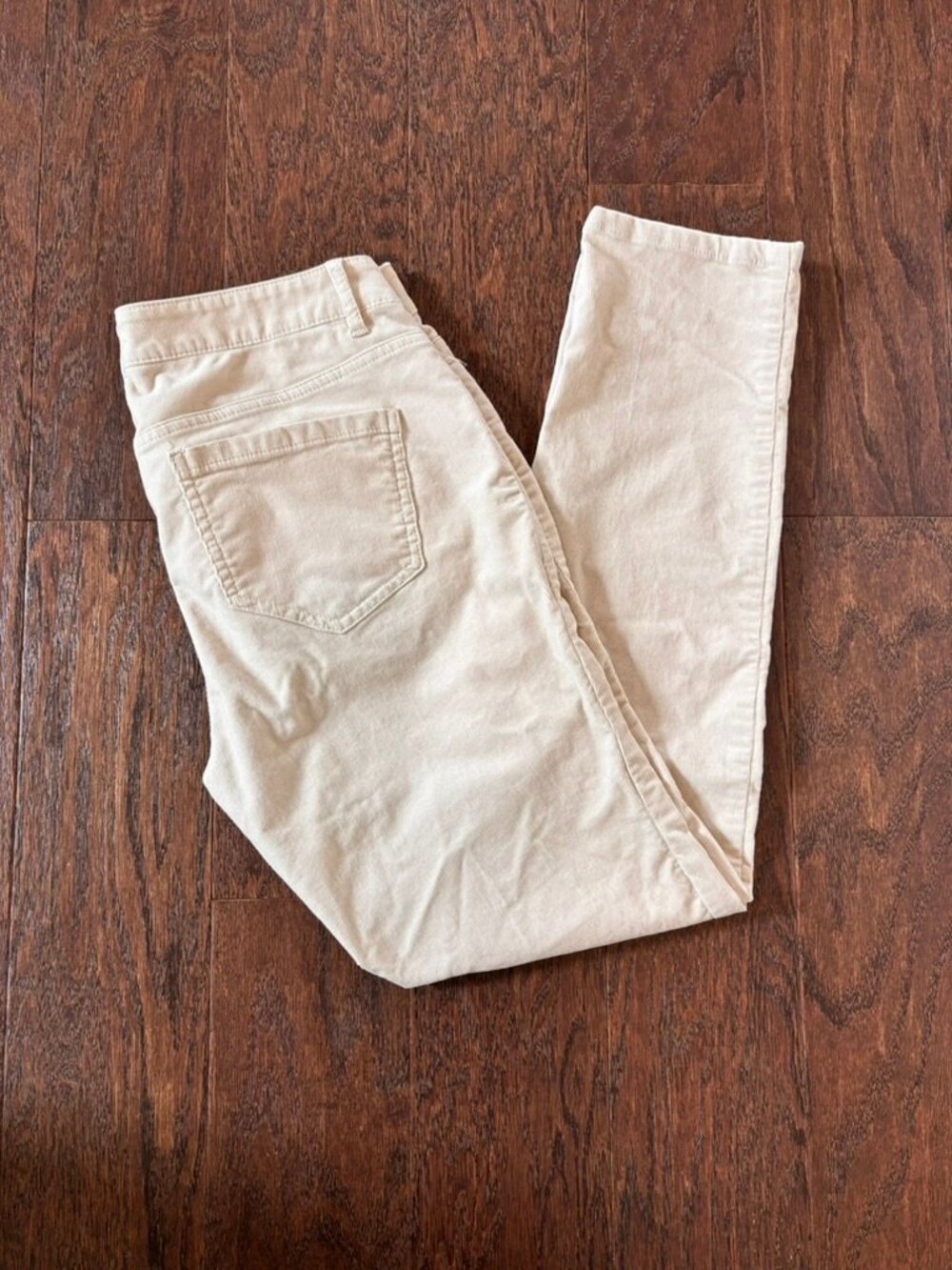J JILL cream colored pin-wale corduroy pants straight leg